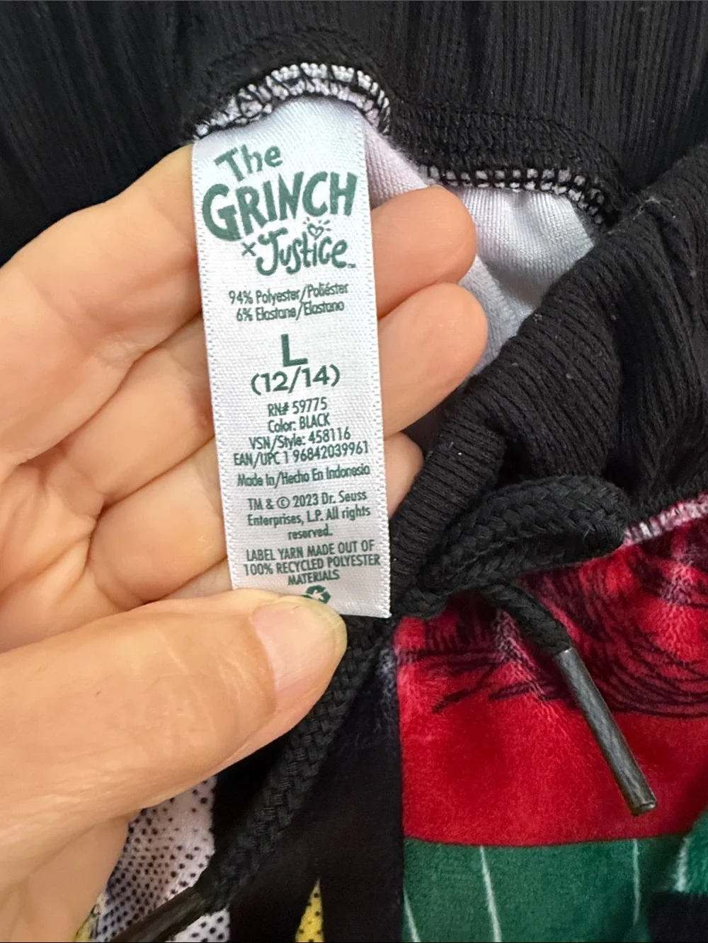 Justice The Grinch Multi-Color Kids Pajama Bottoms
